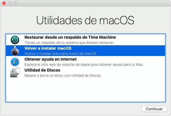 restaurar de fábrica un Mac-Utilidades de macOS