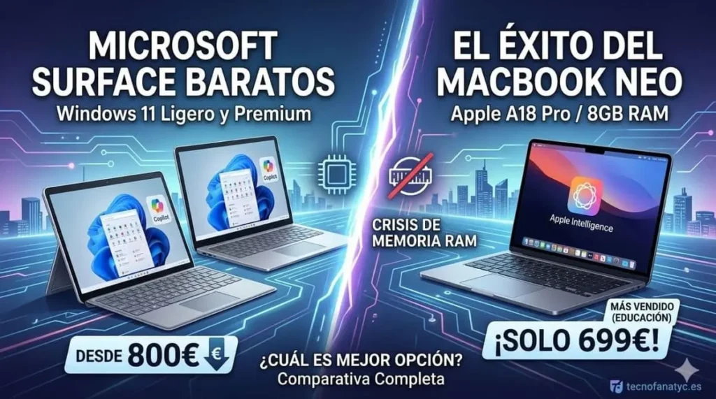 Microsoft Surface baratos: la respuesta al MacBook Neo