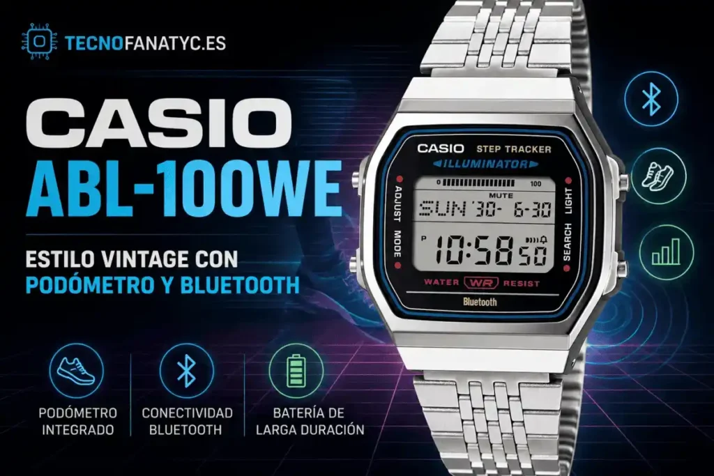 Casio ABL-100WE: estilo vintage con podómetro y bluetooth